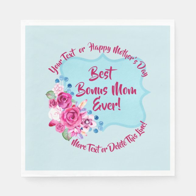 Steg Mors dag Bonus Mamma Ändra textmedium Pappersservett (Framsidan)