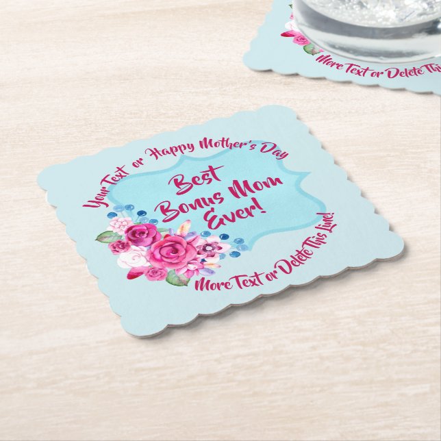 Steg Mors dag Bonus Mamma, ändringsmarkerad Underlägg Papper (Vinklad)