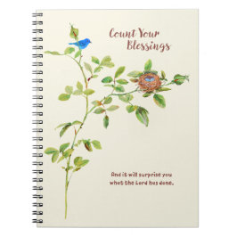 Steg och Buntingtacksamhet Anteckningsbok Med Spiral