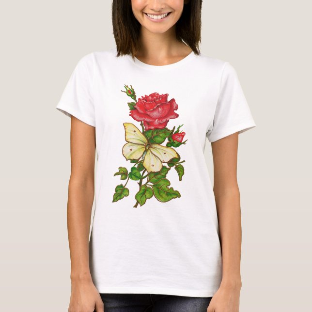 Steg och fjärilsskjortan tee shirt (Framsida)