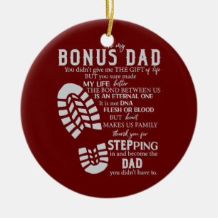 Steg Pappa Bonus Far Fars dag från Step Son Julgransprydnad Keramik