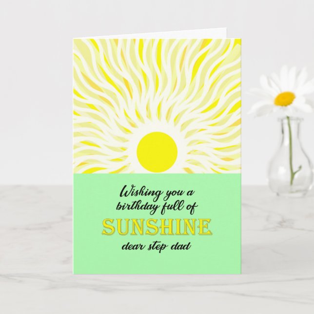 Steg Pappa födelsedag Bright Sunshine Card Kort (Liten växt)