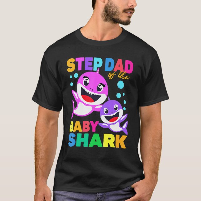 Steg Pappa i Baby-fågelvilket Pappa-haj T Shirt (Framsida)