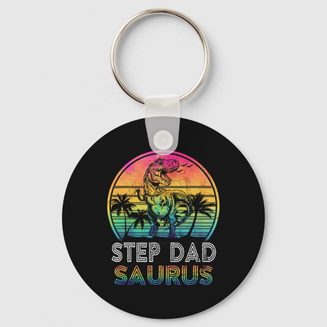 Steg Pappasaurus Dinosaur Steg Pappa Saurus Familj Nyckelring (Framsida)