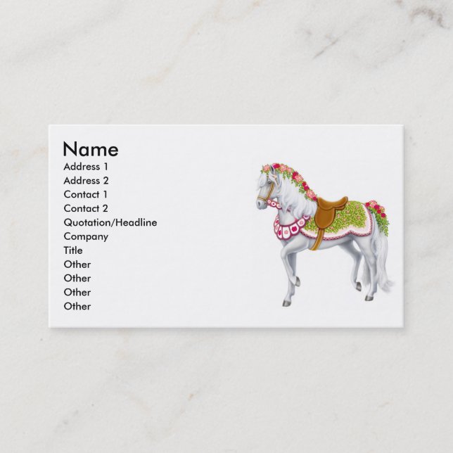 Steg paradhästvisitkorten visitkort (Framsida)