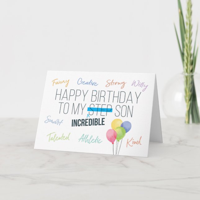 Steg Son Birthday, du är otrolig! Kort (Framsida)