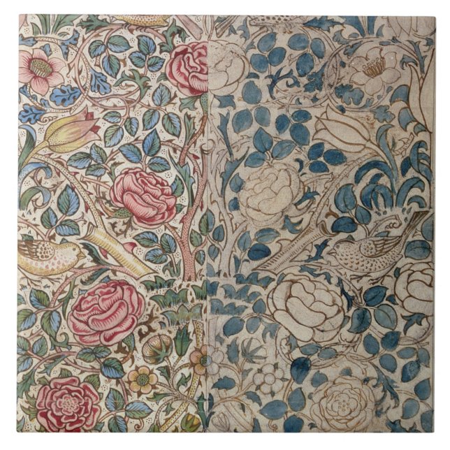 "Steg" tapetdesignen (rita och w/c på papper), Kakelplatta (Framsidan)