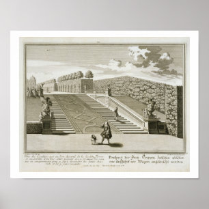 Steg till trädgårdsterrace, Belvedere Palace, Vie Poster