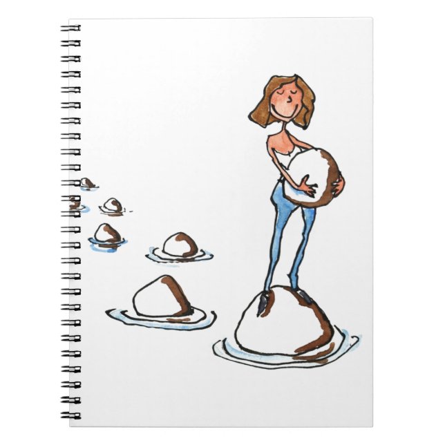 Stega framåt anteckningsbok med spiral (Framsidan)