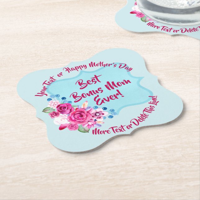 Stega Mors dag Bonus Mamma Ändra text Underlägg Papper (Vinklad)