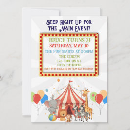 Stega upp Högerna! Circus-födelsedagsfest Inbjudningar