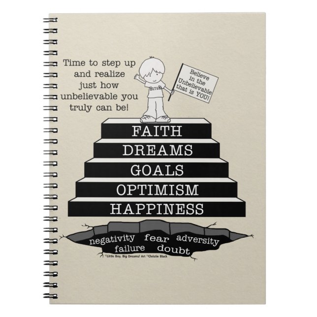 Stega uppåt anteckningsbok med spiral (Framsidan)