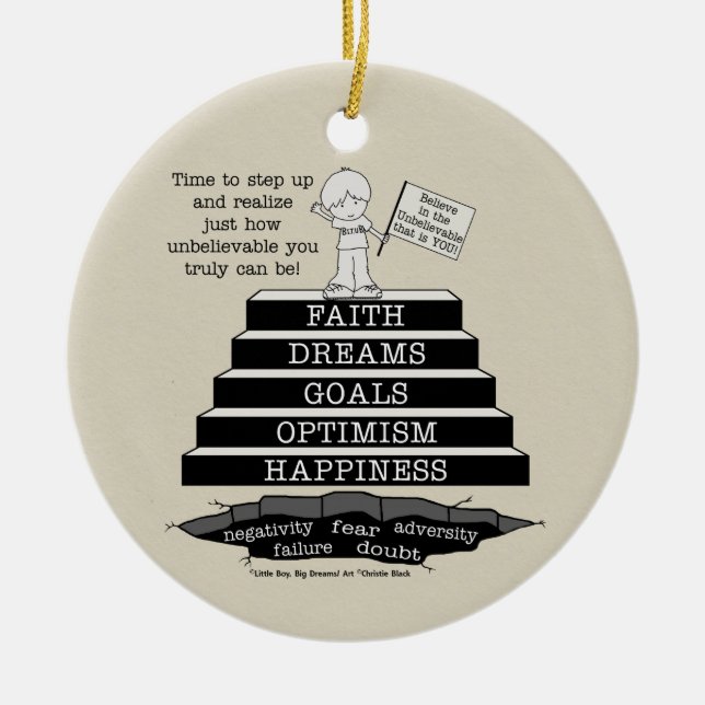 Stega uppåt julgransprydnad keramik (Framsidan)