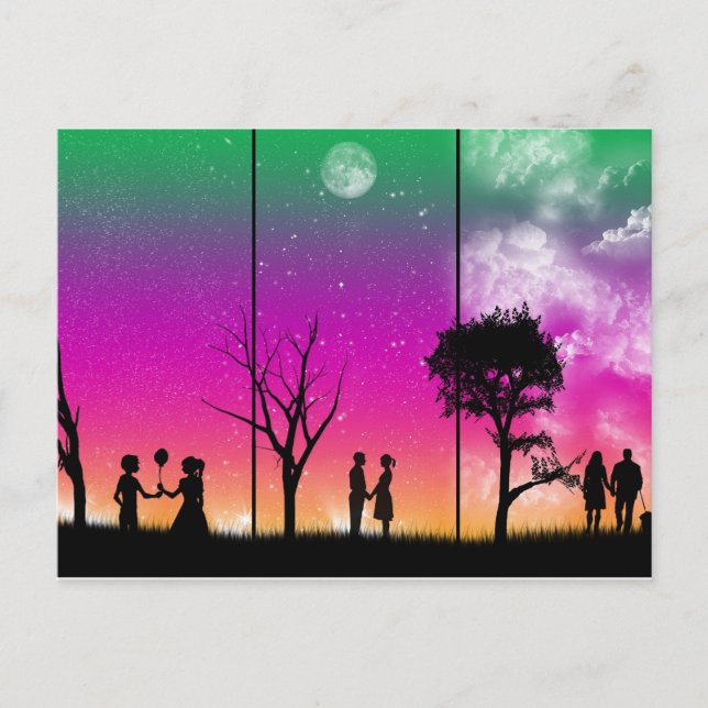 Stegen för vykort för Kärlek (Framsida)