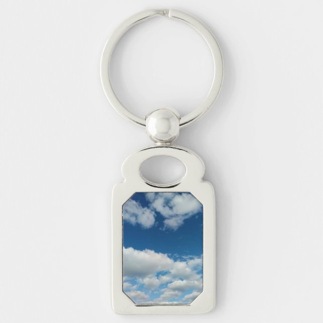 Stegen i molnen rektangulärt silverfärgad nyckelring (Framsidan)