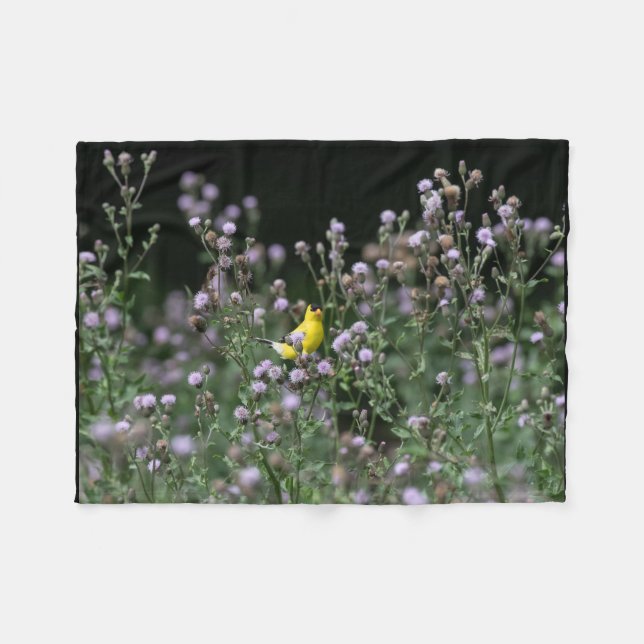 Stegglöpare Och Vilda Blommor Fleecefilt (Framsidan (Horisontell))