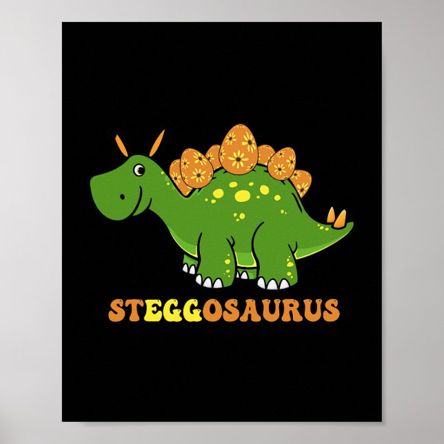 Steggosaurus Egg Dinosaur Glad påsk Day Trex Fe Poster (Framsidan)