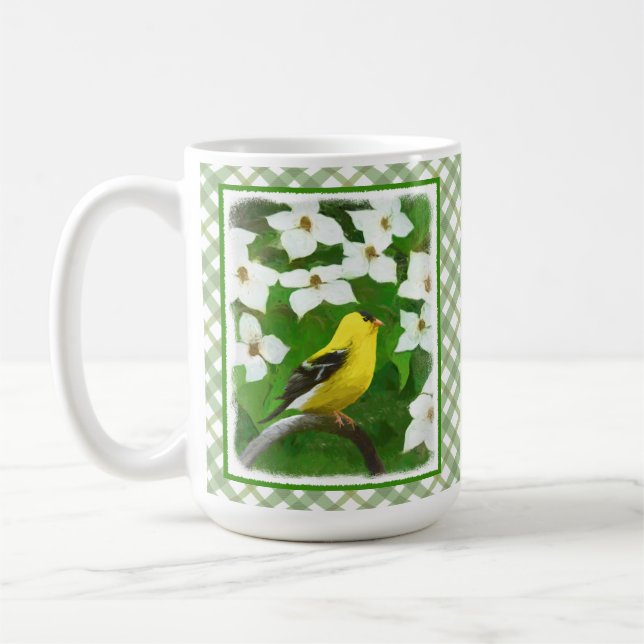 Steglicke-måleri - Sött originalt hundkonstverk Kaffemugg (Vänster)