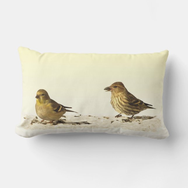 Steglits och gräs Siskin Lumbarkudde (Framsida)
