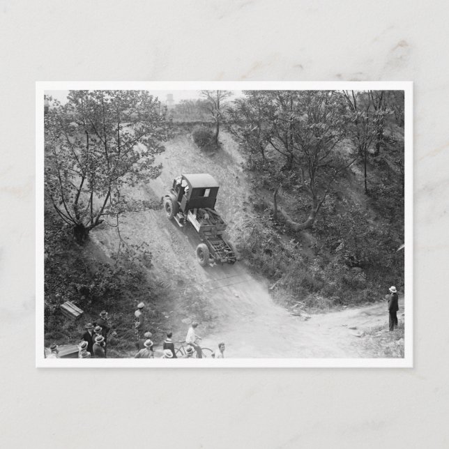 Stegning i Backe med fyra hjulpar Vykort (Framsida)