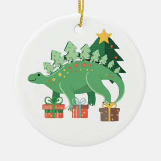 Stego-Festive Stegosaurus Julgransprydnad Keramik