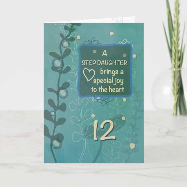 Stegodotter religiös 12-årsdag Handritad Kort (Framsida)