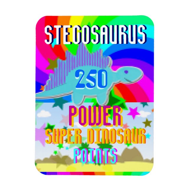 Stegosaurus 250 Power Toppen Dinosaur Points Magnet (Vertikal)
