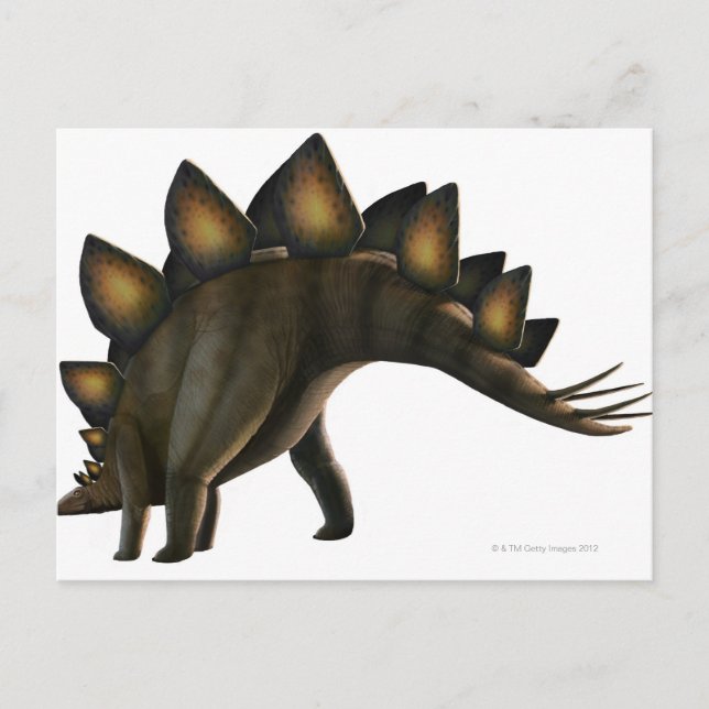 Stegosaurus dinosauaur, datorgrafik. vykort (Framsida)