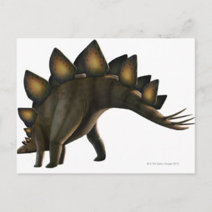 Stegosaurus dinosauaur, datorgrafik. vykort