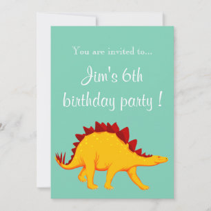 Stegosaurus dinosauaur födelsedagsfest inbjudningar