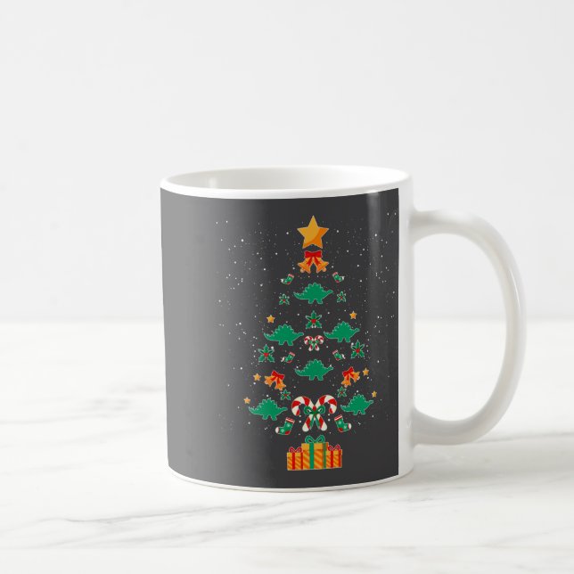 Stegosaurus Dinosaur Christmas Tree Xmas Long Slee Kaffemugg (Höger)