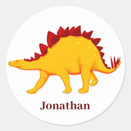 Stegosaurus Dinosaur Design Classic Round Sticker Runt Klistermärke