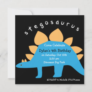 Stegosaurus Dinosaur Födelsedagsfest inbjudan