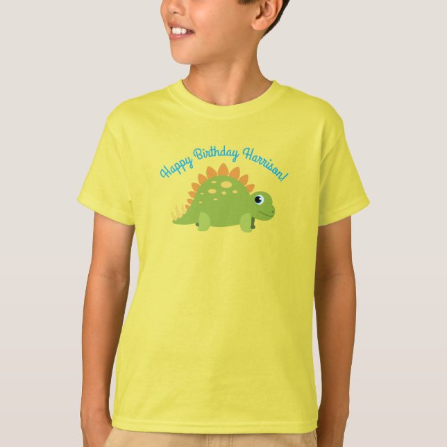 Stegosaurus Dinosaur Födelsedagsfest T Shirt (Framsida)