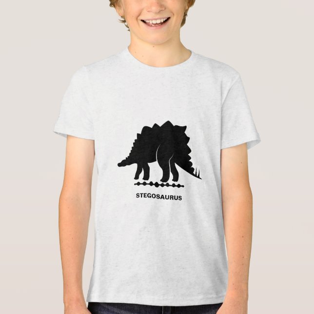 Stegosaurus Dinosaur Silhouette T Shirt (Framsida)