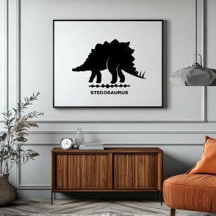 Stegosaurus dinosaur siluett poster