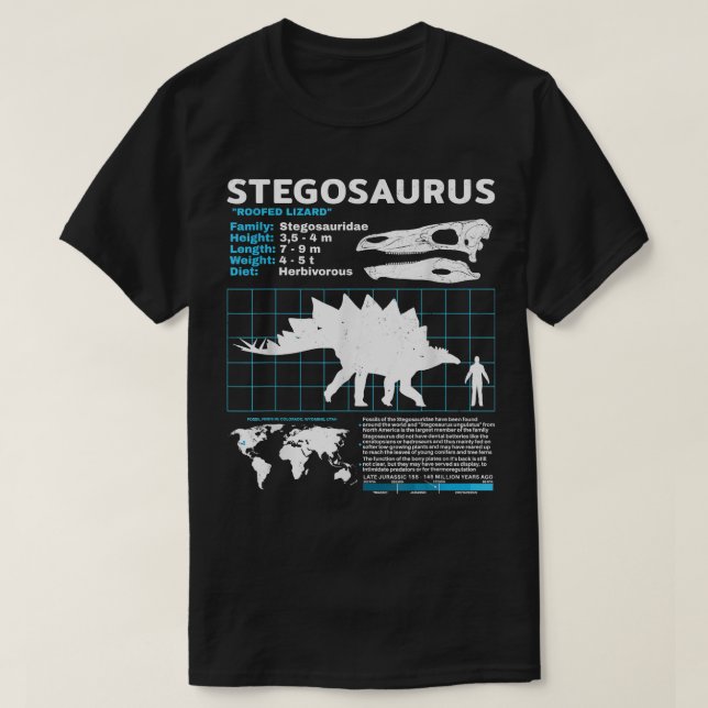 Stegosaurus fact lakan Dinosaur Facts T Shirt (Design framsida)
