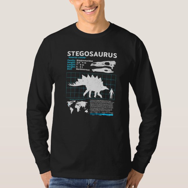 Stegosaurus Fakta blad Dinosaurie Fakta   T Shirt (Framsida)