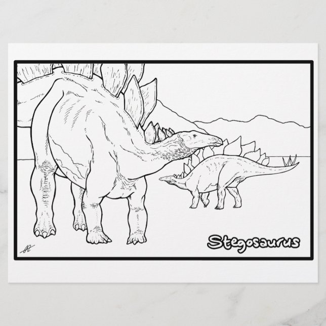 Stegosaurus - Färgsida. (Framsida)