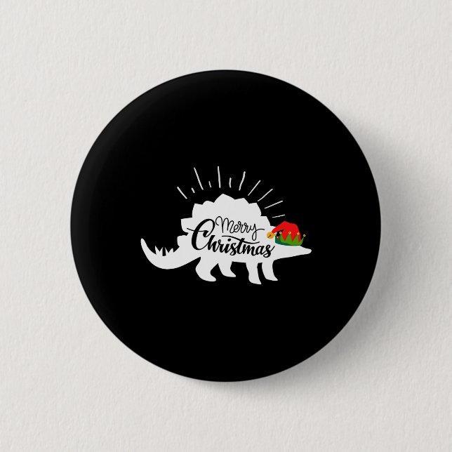 Stegosaurus God Jul Rolig Dinosaurie  Knapp (Framsida)