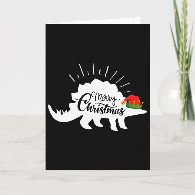 Stegosaurus God Jul Rolig Dinosaurie  Kort (Framsida)