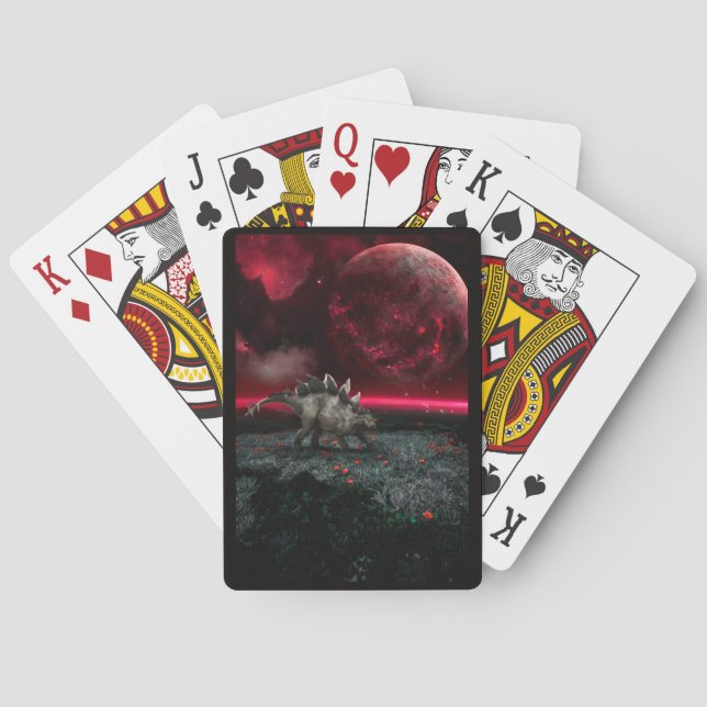 Stegosaurus i Dramatisk scen Casinokort (Baksidan)