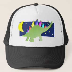 Stegosaurus i natten med månen och stjärnor truckerkeps