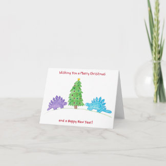 Stegosaurus jul- och nyårskort helgkort