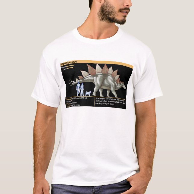 Stegosaurus - Jurassic Biology DInosaur T Shirt (Framsida)