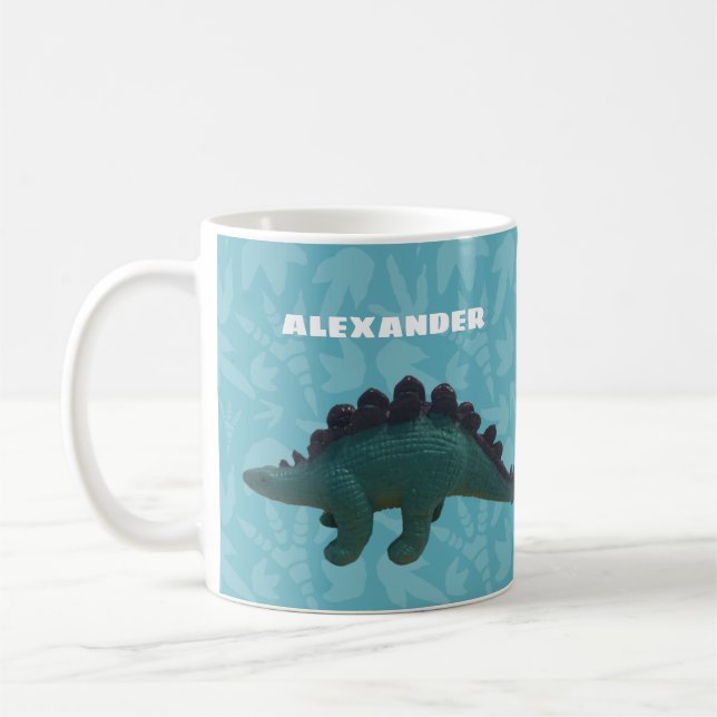 Stegosaurus Leksak Dinosaur Blue och Grönt Kaffemugg (Vänster)