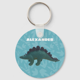 Stegosaurus Leksak Dinosaur Blue och Grönt Nyckelring