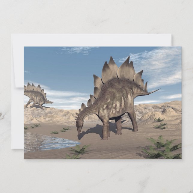 Stegosaurus nära vatten - 3D-rendering (Framsida)