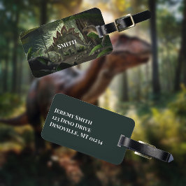 Stegosaurus och Deinonychus Dinosaurs Bagagebricka