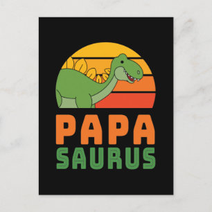 Stegosaurus Papasaurus Dinosaur Fars Dag Vykort